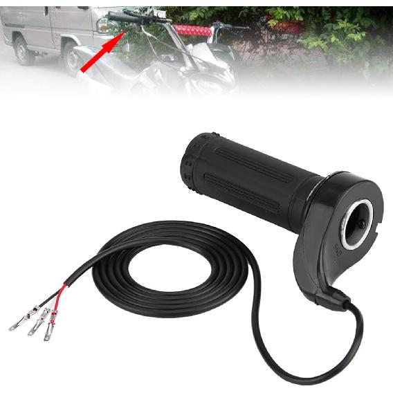 Full Twist Throttle Ebike Throttle 22.5mm / 0.88in Universal Electric Scooter Throttle with 3 Wires for Electric Scooters, Bicycles, Pocket Bikes,