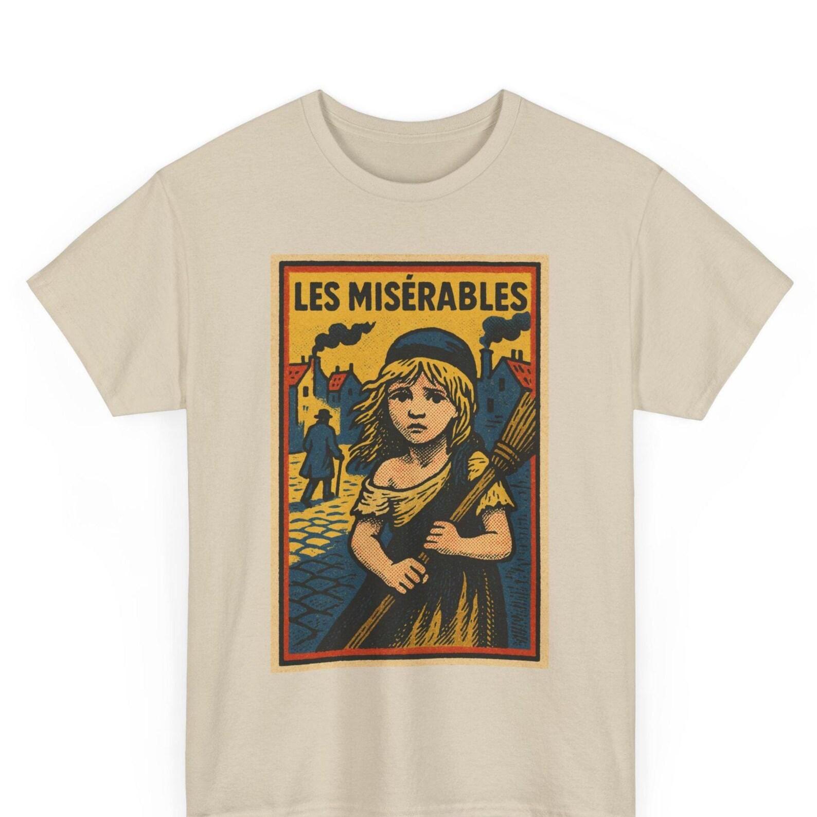 Les Misérables Retro Comic T-Shirt: Victor Hugo Graphic Tee S