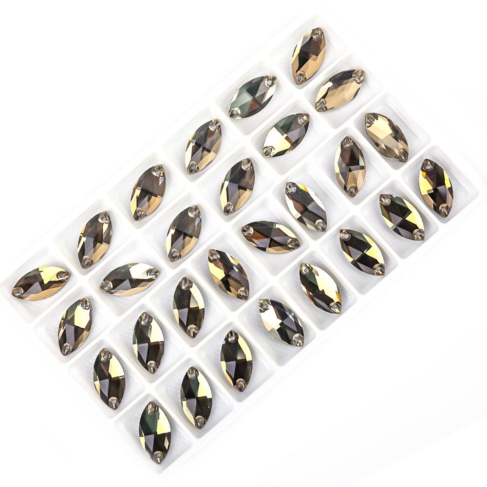 

Вэй Чэнь Маркиз Страз Ручная Вышивка Плоская Пуговица для DIY Вечерних и Свадебных Платьев Аксессуары 6*12mm, 72 pcs/pack