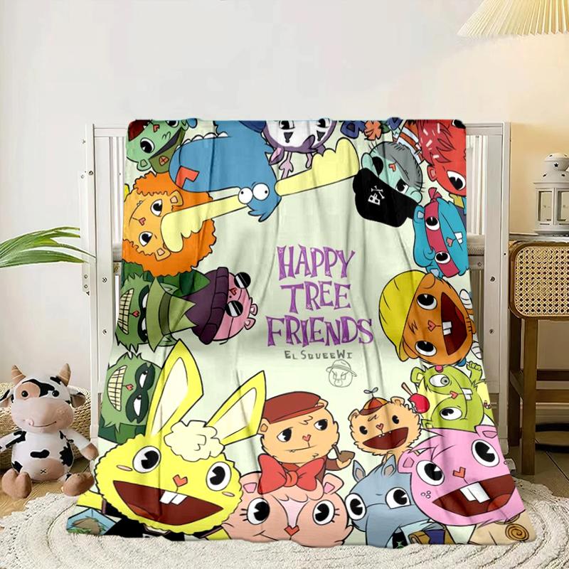

Happy Tree Friends Anniversary Blanket Flannel Blanket for bed, sofa, Camping, Hiking, Picnic Essentials, gift for family Fan gifts 75x90cm