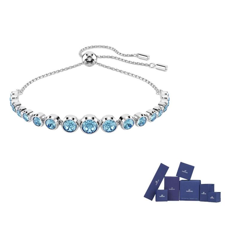 Swarovski Imber Crystal, Rhodium Plated Bracelets Unisex Blue F-Original brand box (color random) синий