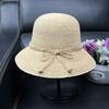 High quality raffia hat women's summer seaside sunshade sunscreen straw hat fashion face small bucket hat foldable