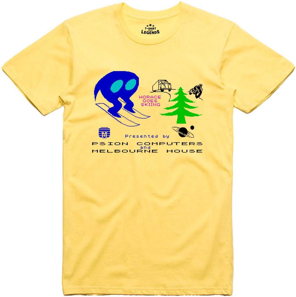 Horace Goes Skiing Mens T Shirt Loader Computer 8 Bit Officially Licensed Top