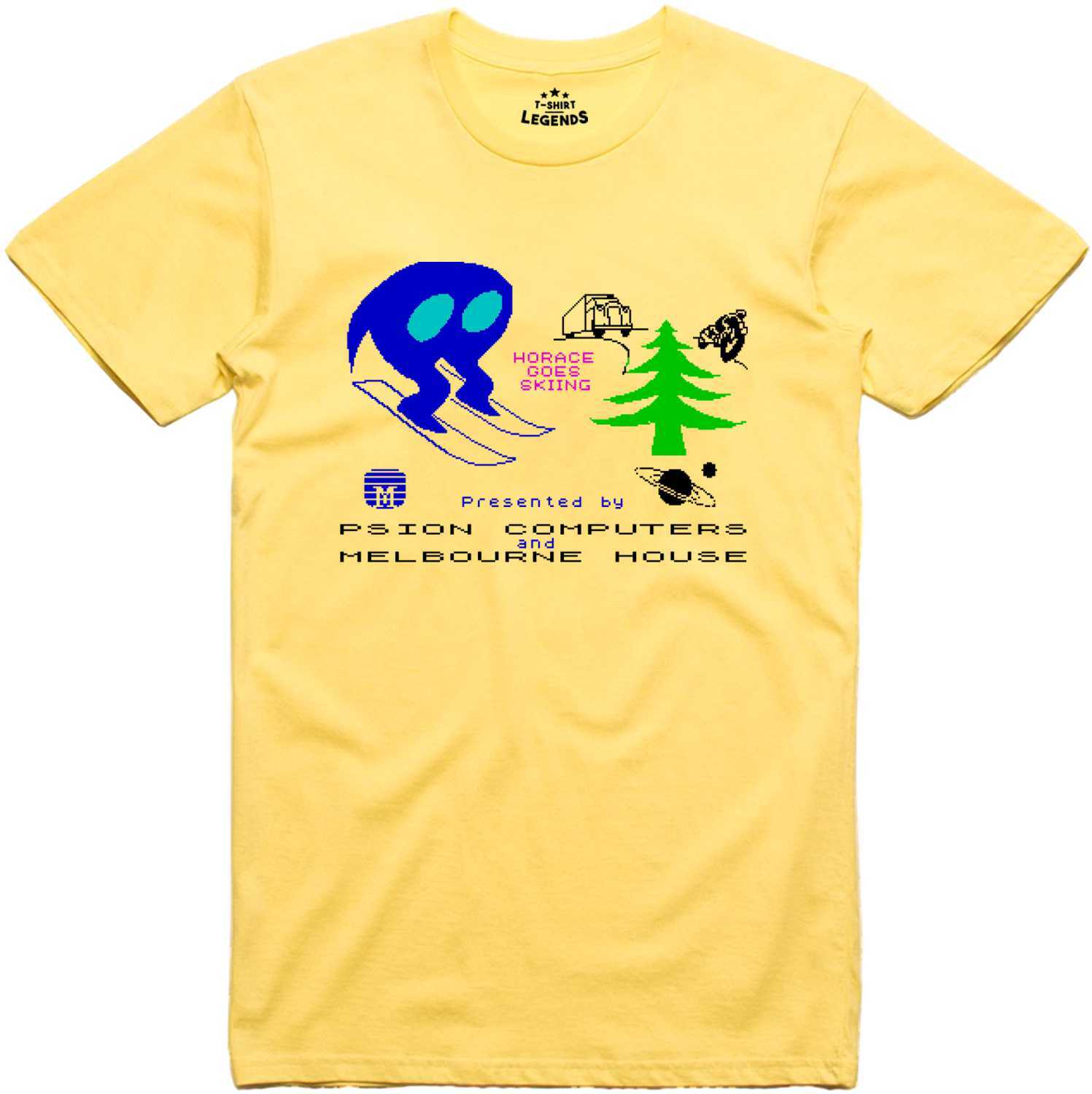 Horace Goes Skiing Mens T Shirt Loader Computer 8 Bit Officially Licensed Top L