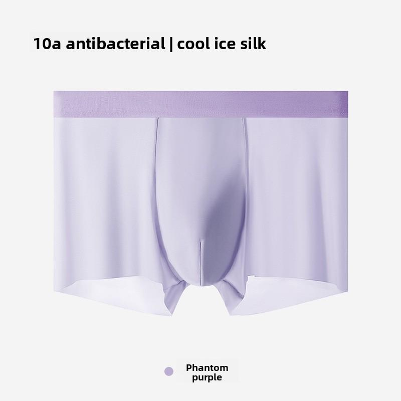 Plus Size Men's Summer Ultra Thin Ice Silk Breathable Antibacterial Crotch Briefs