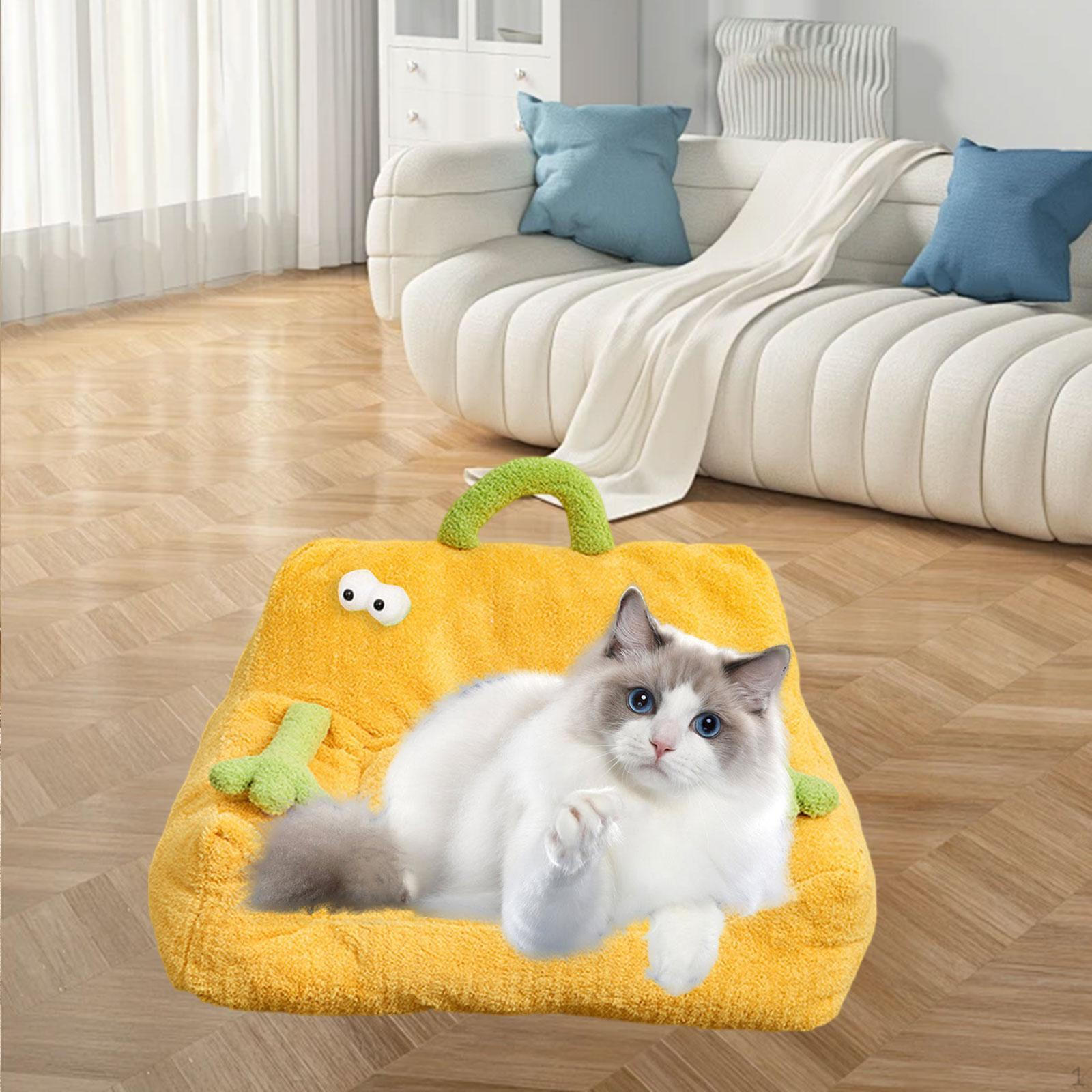 

Cat Bed Dog Sofa Couch Cute Comfortable Kitten Pet Cushion for Indoor Cats Sleeping S жёлтый