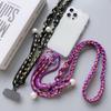 Cordelette tressée colorée réglable à quatre brins pour crossbody et porte-clés pour téléphone portable de filles