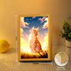 Niedliche Katze Lichtmalerei Bilderrahmen Kawaii LED Nachtlicht Haus Nachttisch Zimmer Dekoration Freunde Kinder Geburtstagsgeschenke Mondlampe