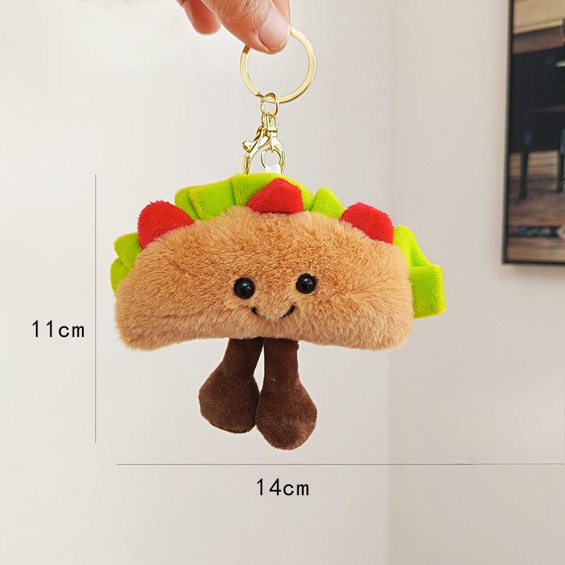 

Милая подвеска в виде торта тако, плюшевая игрушка, кукла, сумка для сэндвичей, гамбургер, подвесной брелок, тряпичная кукла 12