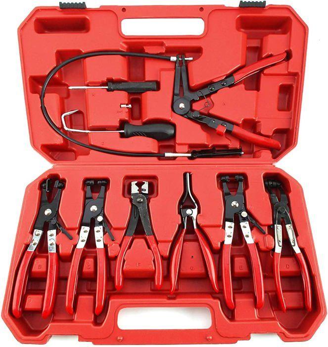 Automotive Heizöl Werkzeug Schlauchklemme Zange Set, Swivel Jaw Flachwinkelband Auto Werkzeuge
