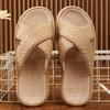 Men's non-slip beef tendon bottom linen slippers summer home indoor breathable sweat-absorbing soft bottom cool slippers thick bottom household