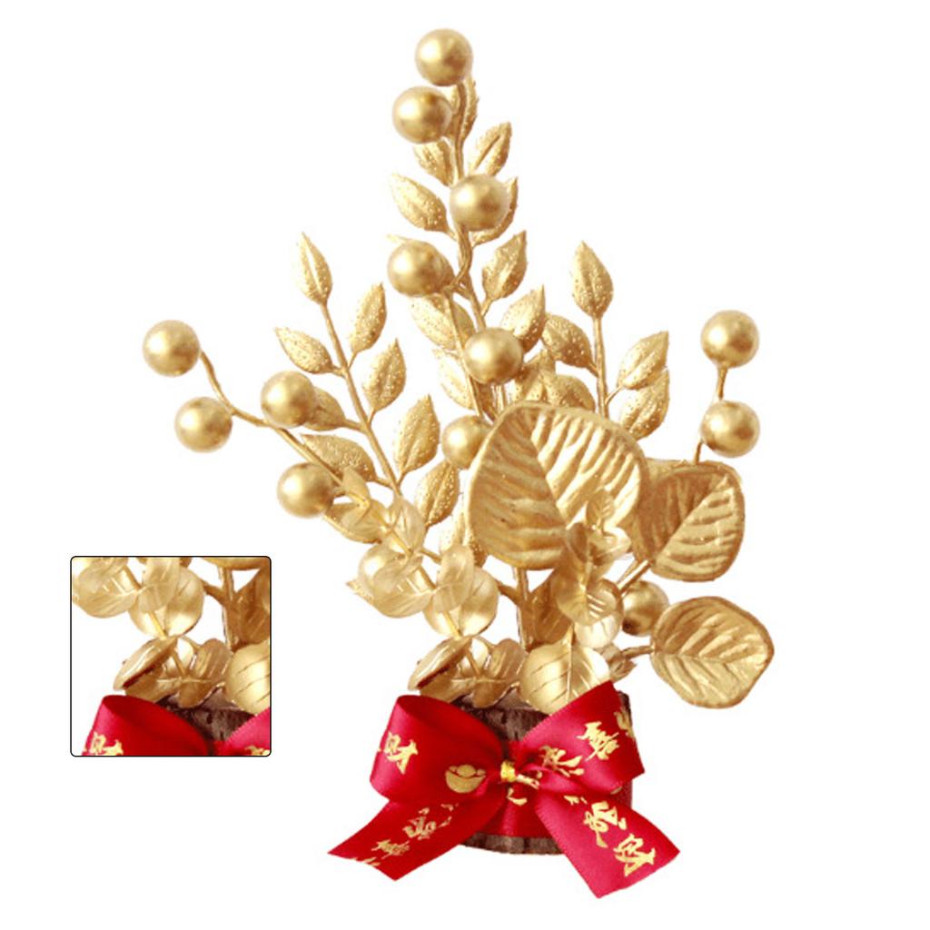 Table Lucky Tree Decoration Lifelike Exquisite Fortune Tree Ornament with Hangtag for Spring