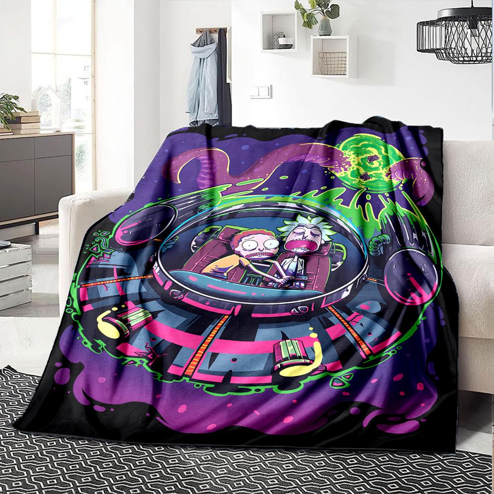 1pc Space Adventure Duo flannel Blanket for Super Soft Cute Comfort Blanket for Travel Bedding Couch Sofa Blanket Y82577