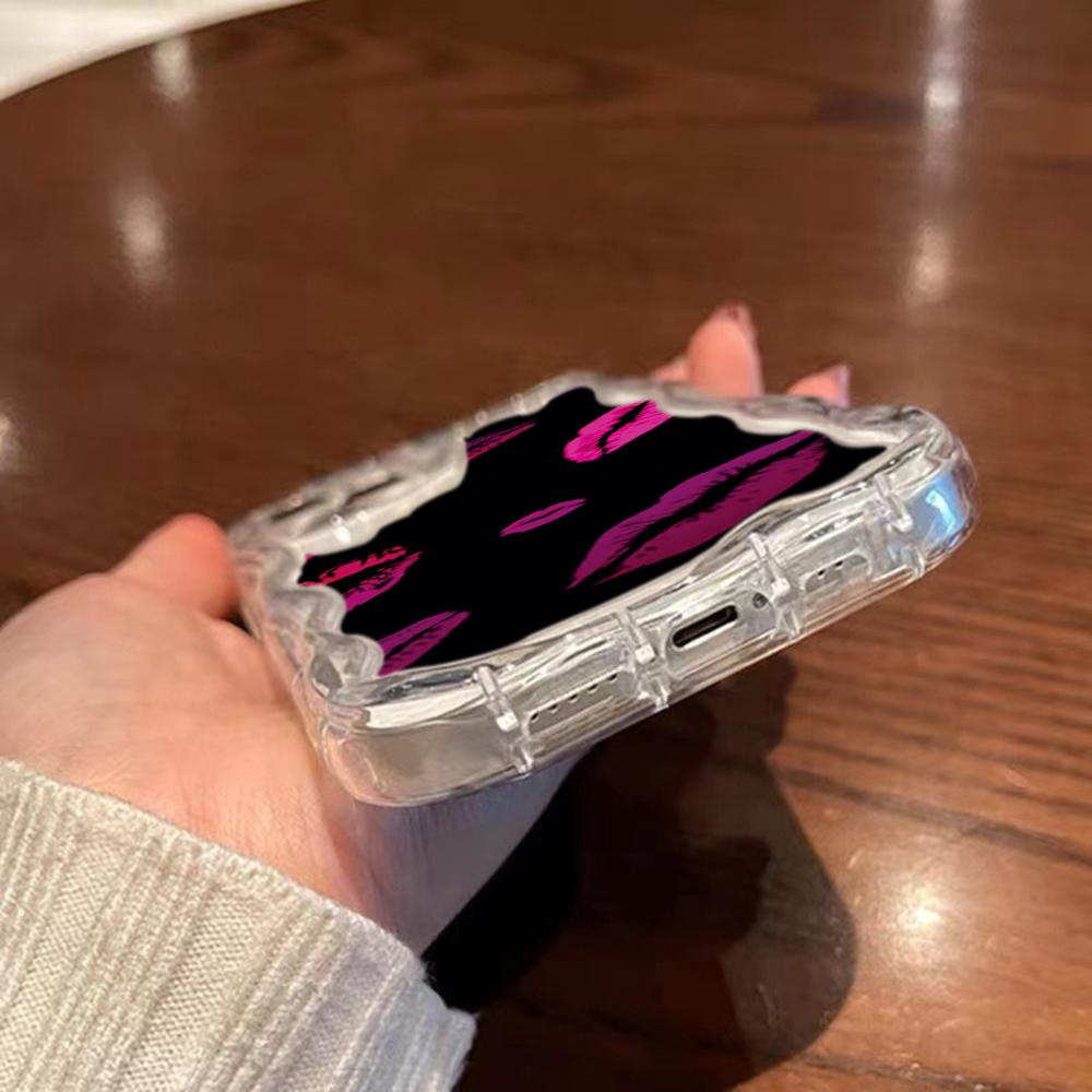 LZ19 Lips Kiss Art Clear Soft Wave Phone Cases for Samsung S24 S23 Ultra S20 FE A54 A14 A52s A51 S10 Huawei Honor 90 Protection Back Cover