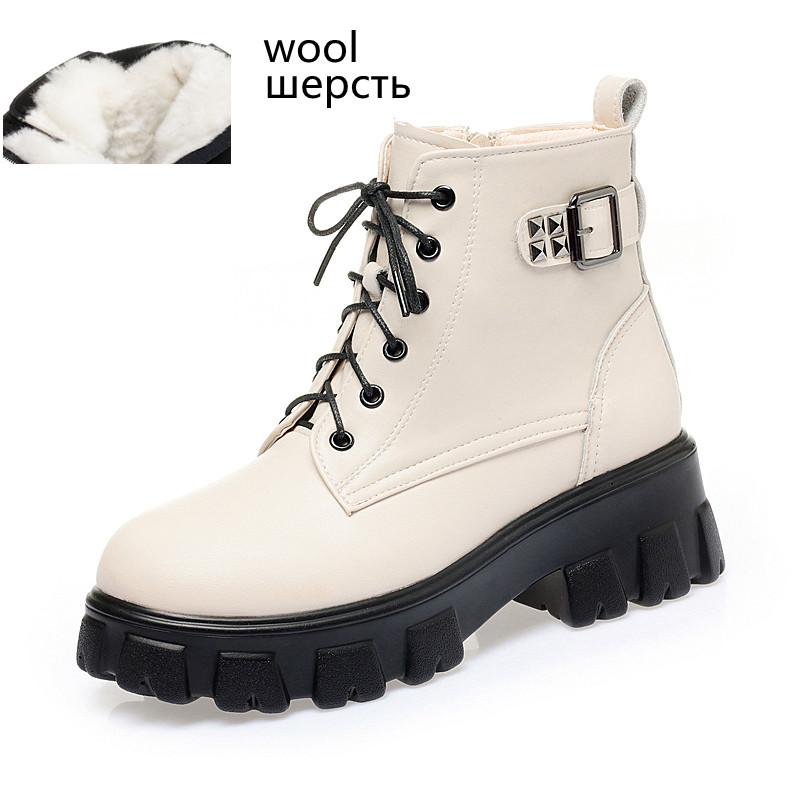 Fashion AIYUQI Women Winter Boots Genuine Leather 2025 New Fashion Natural Wool Warm Snow Boots Women Thick-soled Women's Ankle Boots