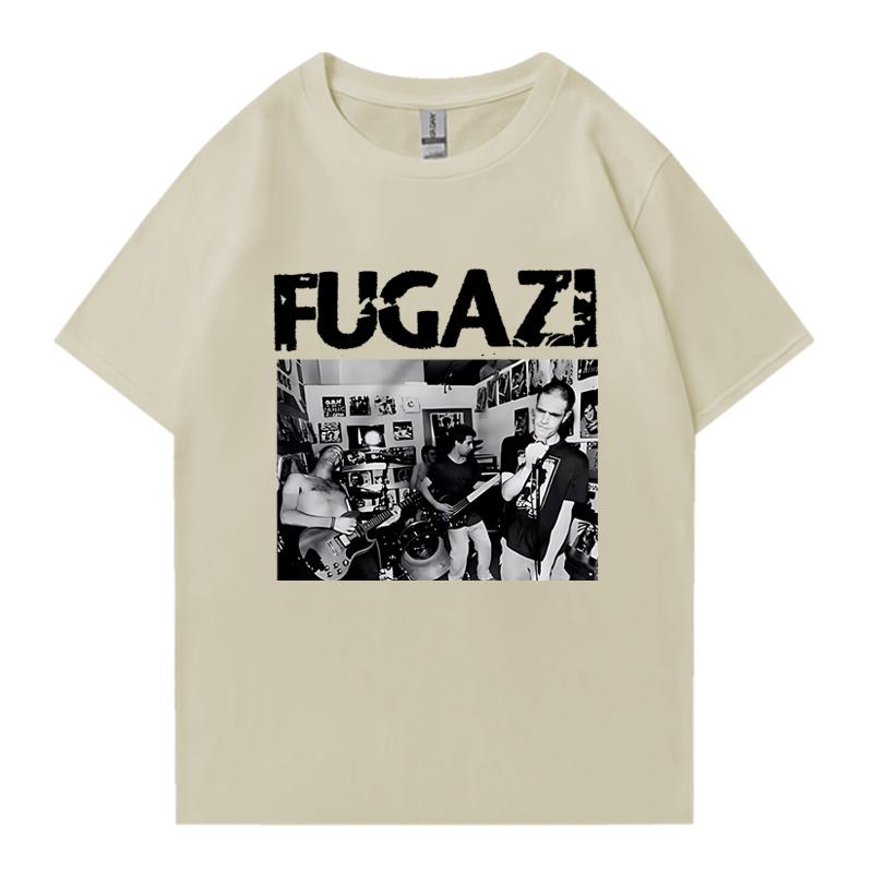 Trendy 2025 FUGAZI Band Graphic Oversized Tee Shirt Streetwear Men Women Summer Short Sleeve T-shirts 100% Cotton Popular Unisex