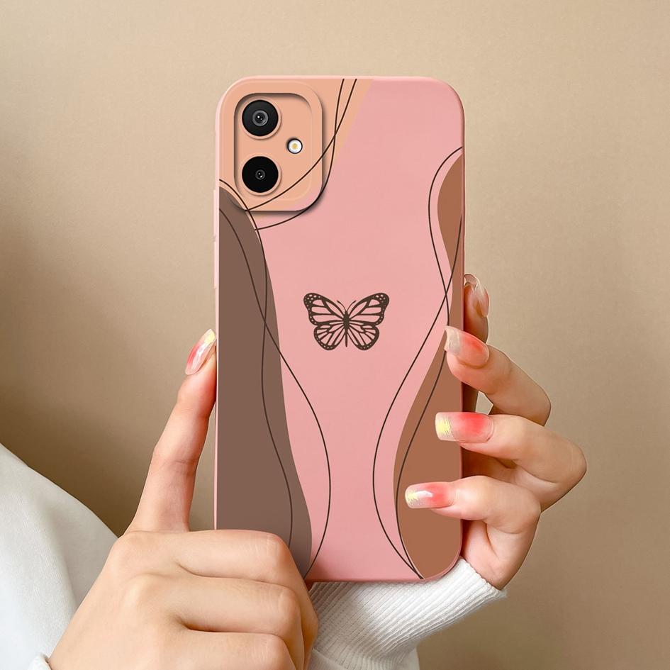 New Case For Samsung M16 S25 Edge F06 M06 A06 F16 Beautiful Sunflowers Butterfly Pattern Liquid Silicone Anti Fall Protective Covers For Samsung Shell