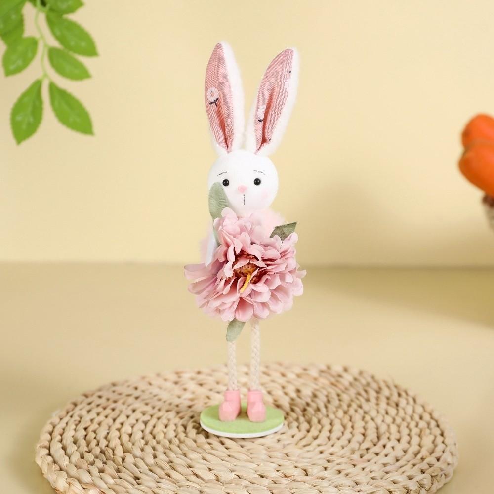 Creative Standing Easter Bunny Ornament Cartoon Cute Colorful Bunny Decor Handmade Bunny Figures Gifts