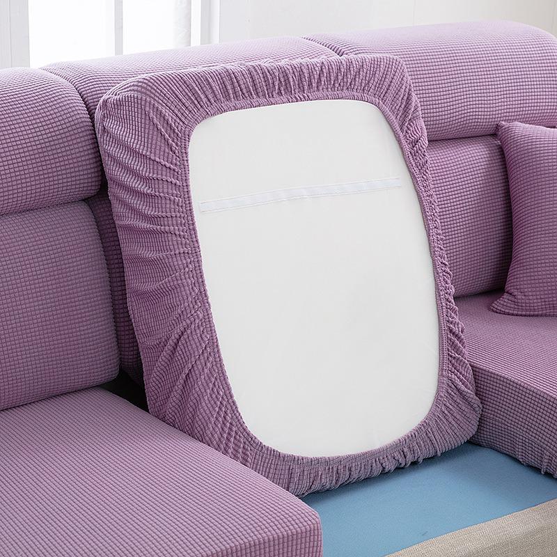 Thickened Cushion Cover Wave Pattern Jacquard Fabric Couch Seat Elastic Cover For Family Room L Form L Shape Couch Backrest Furniture Protector