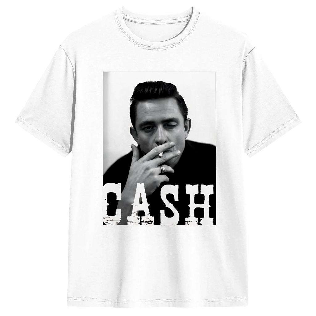 Vintage T Shirt Johnny Cash 100 Cotton T Shirts  Hip Hop Tshirt for Unisexs Summer Aesthetic Printed Short Sleeve Tops
