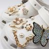 Zoccoli Farfalla di Cristallo Accessori Fibbia Staccabile Moda Donna Perle Fiori Charms per Scarpe Set Decorativi per Scarpe da Giardino