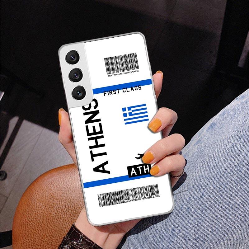 Travel Ticket Label Phnoe Case for Samsung Galaxy S26 S25 Edge S23 S24 Ultra S22 Plus S21 S20 FE Unique Cover Soft Coque Galaxy