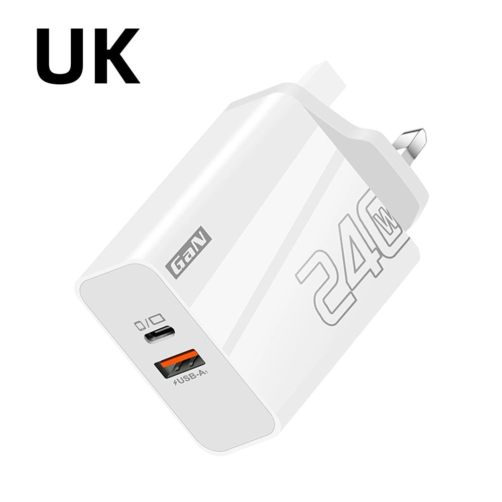 240W Phone Chargers US EU UK Quick Charging Station USB-A+Super PD Travel Wall Charger for Apple Samsung Xiaomi Huawei Google