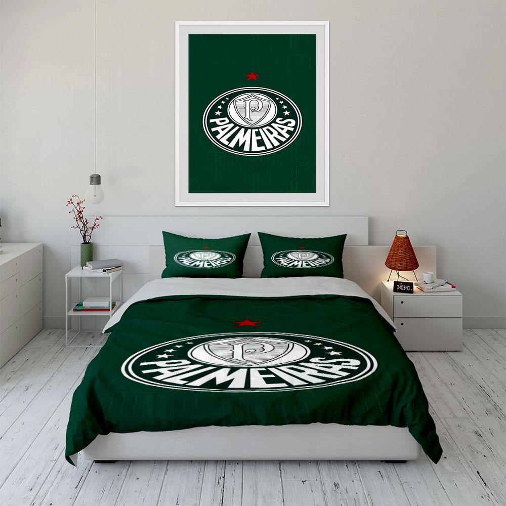 Green Palmeiras logo pattern. Bedding sets Duvet cover sets Duvet covers Pillowcases(1 * Duvet Cover 2 * Pillowcases without duvet insert)