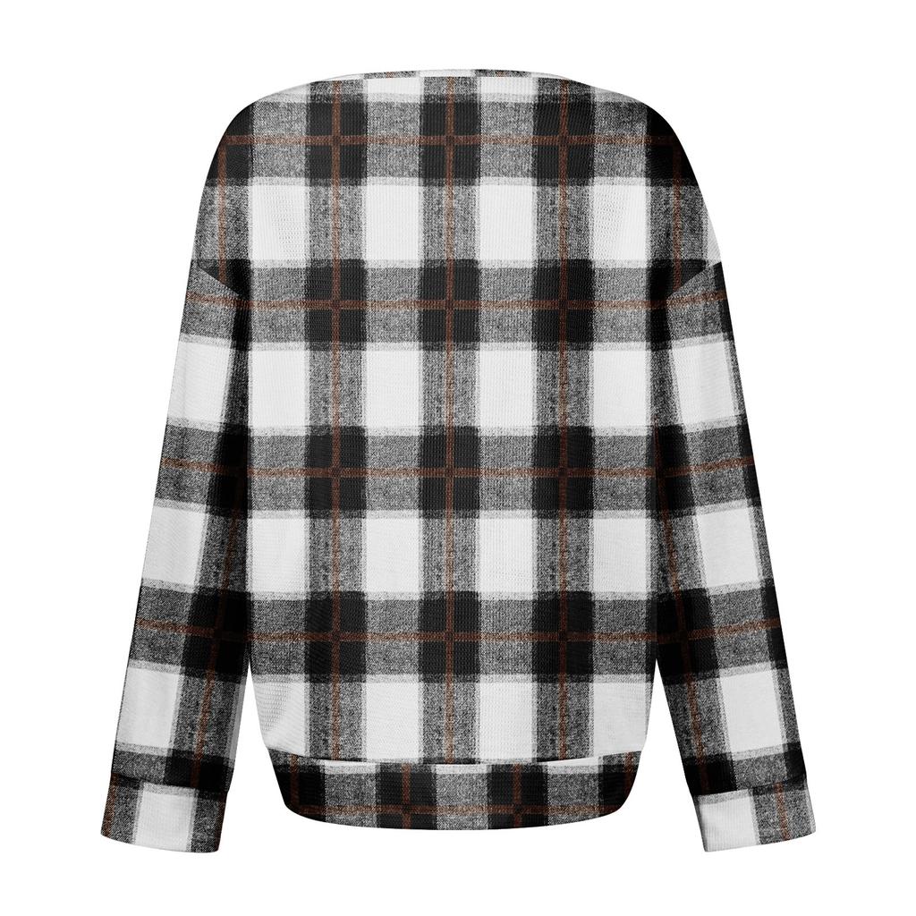 Women's Casual Shirts Long Sleeve Tops Button Up V Neck Loose Knit Fall Favorites For Women