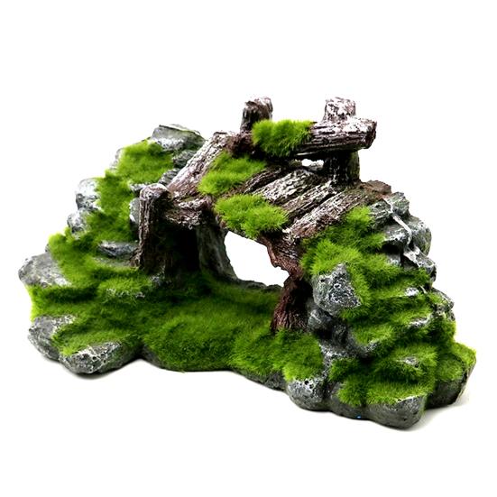 Resin Simulation Moss Rockery Fish Tank Aquarium Decor Landscape Ornament Craft