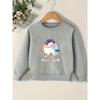 European sizes Kids' Cute Printed Pattern Simple Sweet Beauty  Spring Thin Round Neck Hoodie