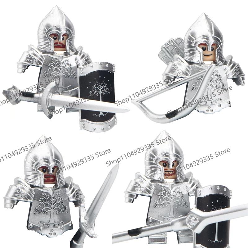 Medieval Knight Figures Building Blocks Elf Guard Dwarf Warrior Wild Boar Sheep Mount Fantasy Movie Character Soldier Bricks Toy