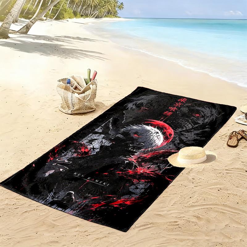 Ken kaneki anime Print Beach Towel, Large Soft Quick Dry Towel for Beach Camping Swimming