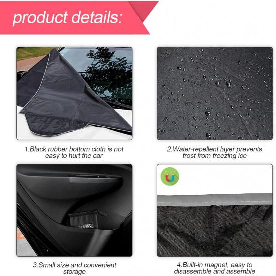 Windshield Snow Cover For Cars, Trucks, Vans - Waterproof, Windproof Winter Frost And Ice Removal Sunshade With Side Mirror Covers