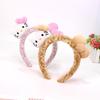 Leopard Print Bow Cat Plush Headband for Women - Cute Cartoon Face Washing & Makeup Hair Accessory