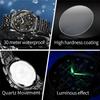 OLEVS 3652 Quartz Watches for Man Steel Strap Multi-functional Waterproof Luminous Chronograph Moon Phase Men's Wrist Watches