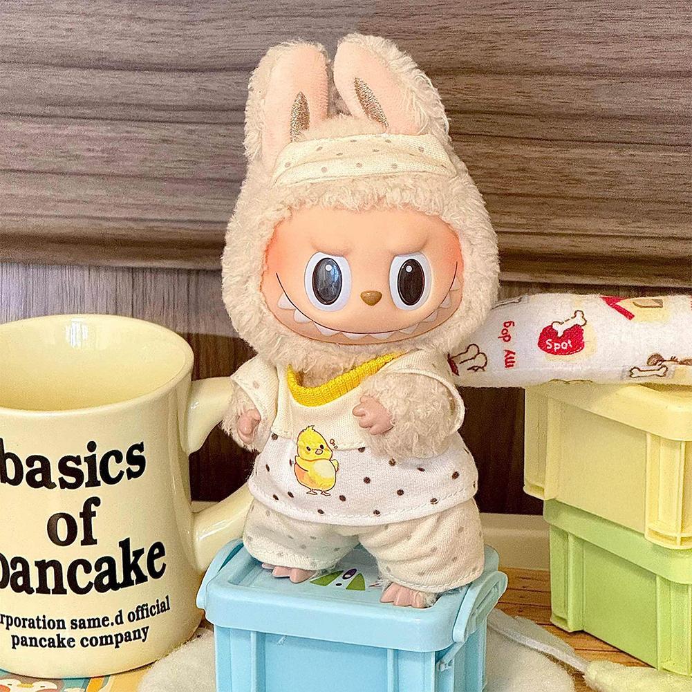 For 17cm Labubu Doll Clothes Fashion Clothes Jumpsuits Doll Clothes Color Match Dress Dolls Accessories Cute Decoration Little Clothes