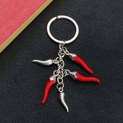 Yaratıcı Metal Kırmızı Biber Anahtarlık Mini Biber Kolye Aksesuarları Anahtarlık