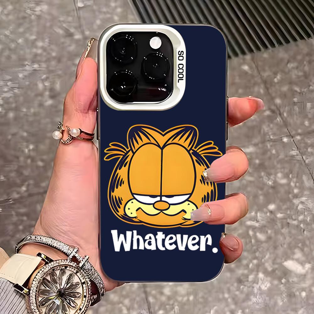 Cute Cat G-GarfieldeS Phone Case For IPhone 17 Pro Max 16 Pro Max 15 14 13 11 12 Mini Xs X Xr 7 8 Plus Se Color Silver Cover