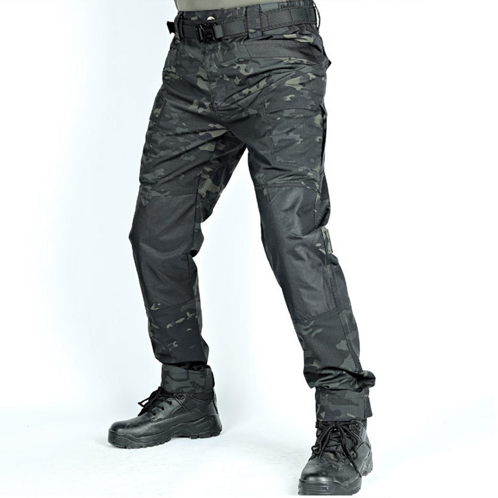 

Чоловічі одноколірні камуфляжні штани-карго з кількома кишенями Чоловічі штани-карго для активного відпочинку на відкритому повітрі, стійкі до розривів XL