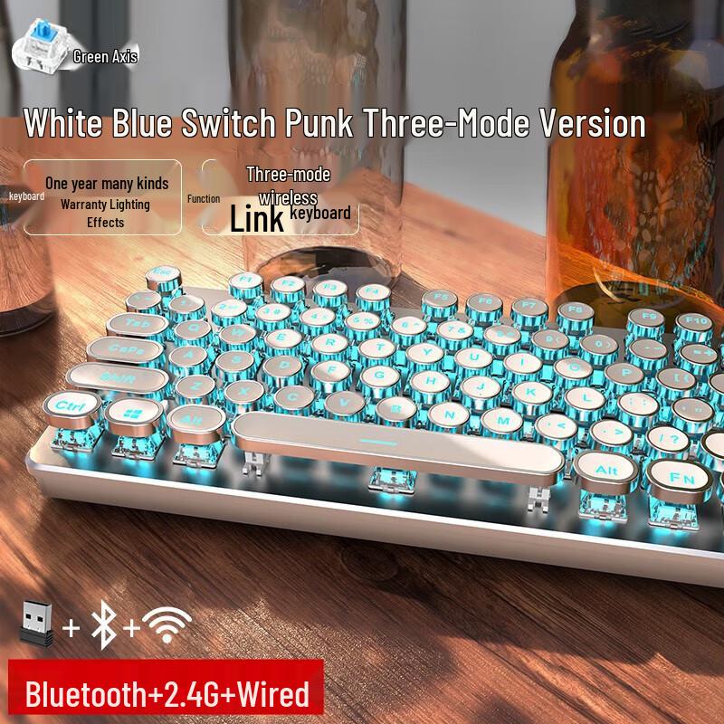 Qisha 3-Mode Wireless Mechanical Gaming Keyboard & Mouse Combo