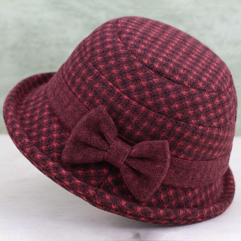 

Шляпы для женщин среднего и пожилого возраста, осенне-зимние хлопковые шляпы для мам, толстые и теплые шляпы-рыбаки one size бордовый