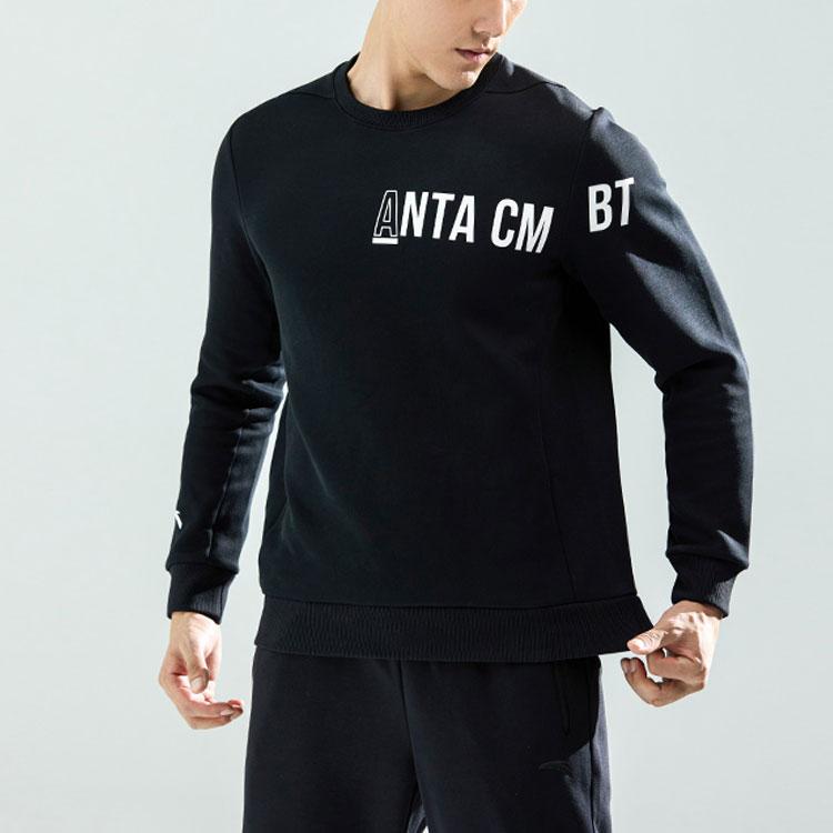 Anta Variety Training Collection Sweatshirts Men's Black Crew Neck Moderate Regular 952147703-3