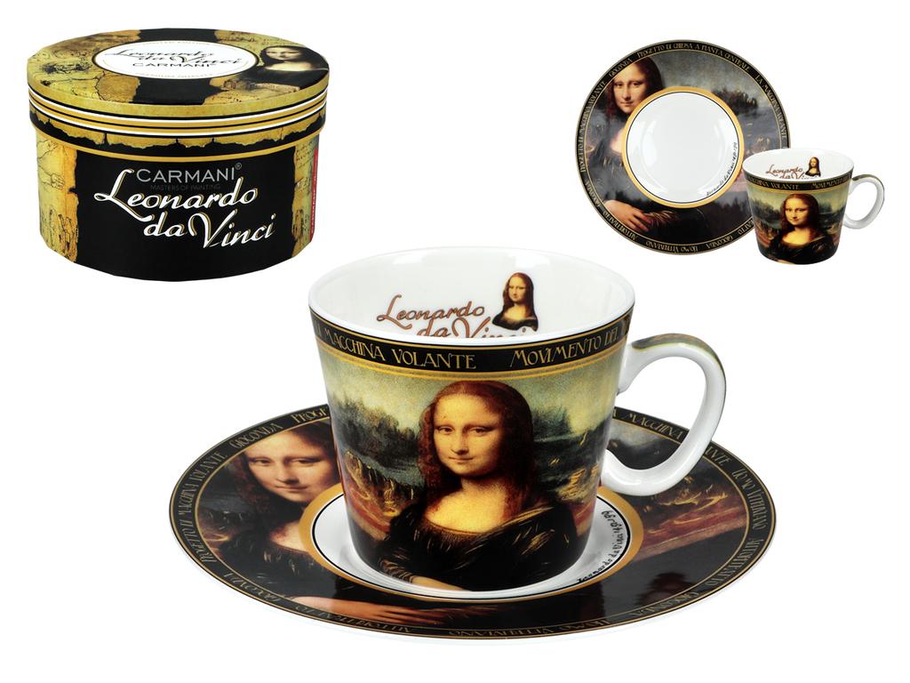 Espresso Cup With Saucer Leonardo Da Vinci Mona Lisa Painting