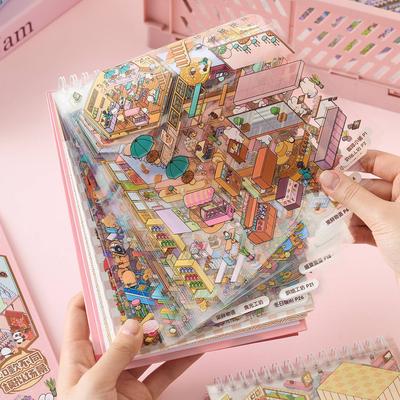 40 Stück 20in1 3D Landschaftsaufkleber Sammlung Buch Album Cartoon Szene DIY Spielzeug Spiel Festival Weihnachten Geburtstag Geschenk für Kind