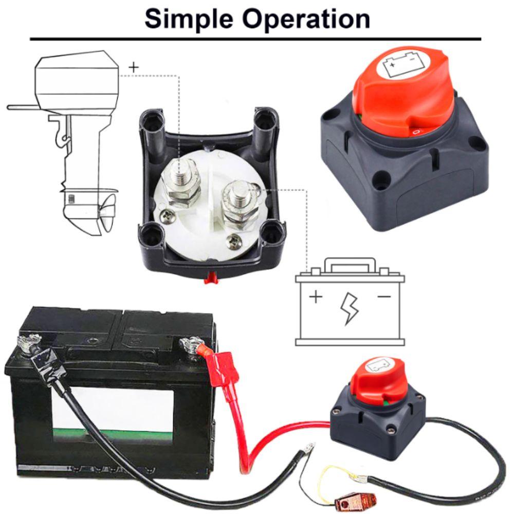 2 Position Battery Disconnect Switch 2 Pin Rotary Switch Battery Selector Switch For Marine