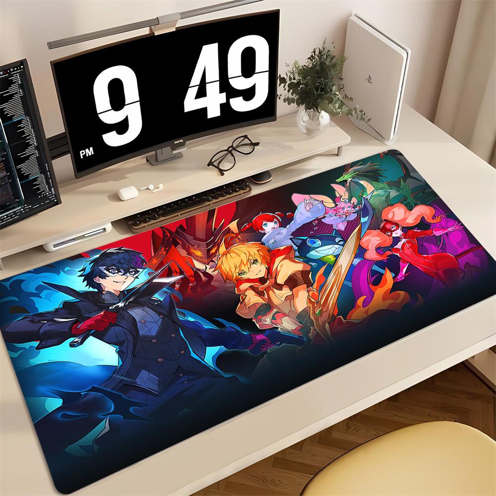 Tappetino per Mouse da Gioco Grande Tappetino per Scrivania Antiscivolo Bordi Cuciti Stampa Persona Anime Tappetino per Tastiera per Giocatore Ufficio a Casa