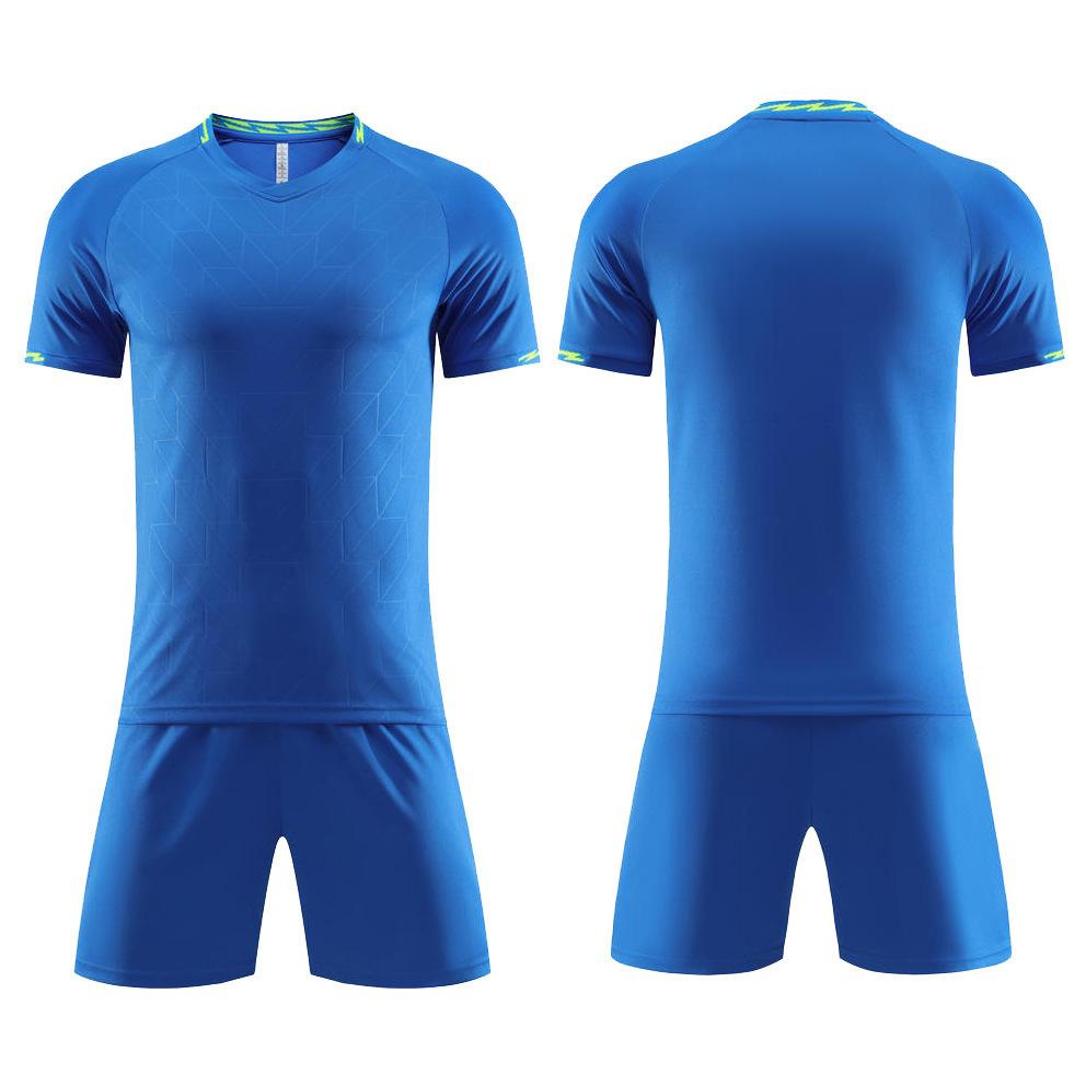 2025 children's football jersey set, men's game jersey summer training printed double-sided pockets, short-sleeved football jersey