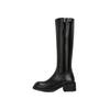 Su Yinyin Has the Same Manchester Winter Washed Horse Leather Retro Thick Heel Buckle with High Boots, Female Knight Boots, Long Boots.