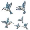 Wood Hummingbird Wall Art Vintage Flying Blue Bird Sculpture Rustic Wall Hanging Decoration for Home Bedroom Living Room Decor
